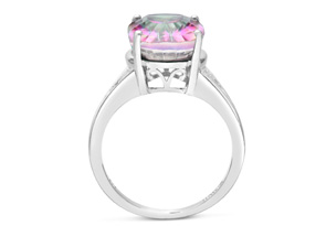5-1/2 Carat Oval Shape Mystic Topaz Ring In Solid Sterling Silver By SuperJeweler