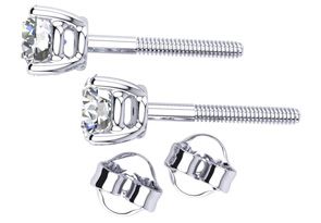 2 Carat Diamond Stud Earrings In 14K White Gold (I-J, I1-I2) By SuperJeweler