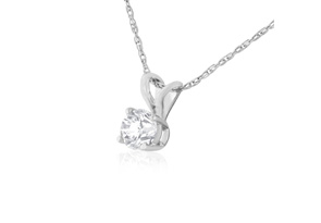 1/4 Carat 14k White Gold Diamond Pendant Necklace, K/L, 18 Inch Chain By SuperJeweler