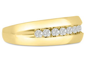 Men's 1/2 Carat Diamond Wedding Band In 14K Yellow Gold (I-J, I1-I2), 7.80mm Wide By SuperJeweler