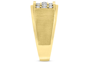 Men's 1 Carat Diamond Wedding Band In 10K Yellow Gold (J-K, I2), 11.73mm Wide By SuperJeweler