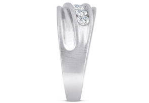 Men's 1 Carat Diamond Wedding Band In 14K White Gold (I-J, I1-I2), 10.21mm Wide By SuperJeweler