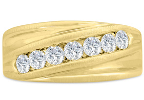Men's 1 Carat Diamond Wedding Band In 14K Yellow Gold (I-J, I1-I2), 10.21mm Wide By SuperJeweler