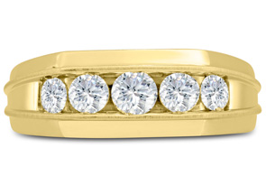 Men's 1 Carat Diamond Wedding Band In 10K Yellow Gold (J-K, I2), 8.33mm Wide By SuperJeweler