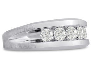 Men's 1 Carat Diamond Wedding Band In 14K White Gold (I-J, I1-I2), 8.85mm Wide By SuperJeweler