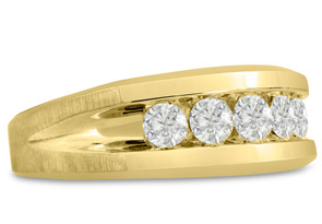 Men's 1 Carat Diamond Wedding Band In 14K Yellow Gold (I-J, I1-I2), 8.85mm Wide By SuperJeweler