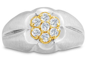 Men's 1/2 Carat Diamond Wedding Band In 14K Two-Tone Gold (I-J, I1-I2), 12.79mm Wide By SuperJeweler