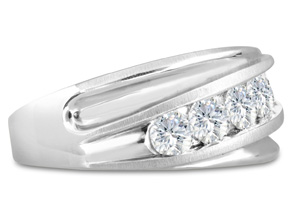 Men's 1 Carat Diamond Wedding Band In 10K White Gold (J-K, I2), 10.94mm Wide By SuperJeweler