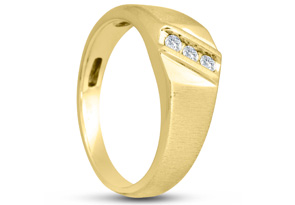 Men's 1/10 Carat Diamond Wedding Band In 10K Yellow Gold (J-K, I2), 9.10mm Wide By SuperJeweler