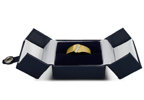 Men's 1/10 Carat Diamond Wedding Band In 10K Yellow Gold (J-K, I2), 9.10mm Wide By SuperJeweler