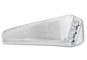 Men's 1/10 Carat Diamond Wedding Band In 14K White Gold (I-J, I1-I2), 9.10mm Wide By SuperJeweler