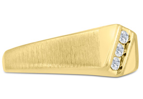 Men's 1/10 Carat Diamond Wedding Band In 14K Yellow Gold (I-J, I1-I2), 9.10mm Wide By SuperJeweler