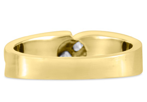 Men's 1/10 Carat Diamond Wedding Band In 10K Yellow Gold (J-K, I2), 6.73mm Wide By SuperJeweler