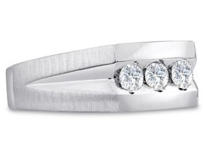 Men's 1/2 Carat Diamond Wedding Band In 14K White Gold (I-J, I1-I2), 8.70mm Wide By SuperJeweler