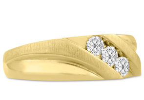 Men's 1/2 Carat Diamond Wedding Band In 14K Yellow Gold (I-J, I1-I2), 8.12mm Wide By SuperJeweler