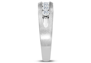 Men's 3/4 Carat Diamond Wedding Band In 10K White Gold (J-K, I2), 6.78mm Wide By SuperJeweler
