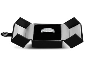 Men's 3/4 Carat Diamond Wedding Band In 10K White Gold (J-K, I2), 6.78mm Wide By SuperJeweler