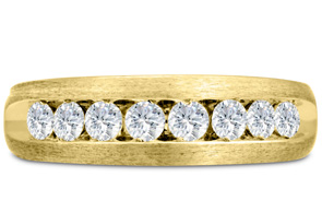 Men's 3/4 Carat Diamond Wedding Band In 14K Yellow Gold (I-J, I1-I2), 6.78mm Wide By SuperJeweler