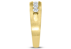 Men's 3/4 Carat Diamond Wedding Band In 14K Yellow Gold (I-J, I1-I2), 6.78mm Wide By SuperJeweler