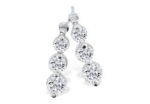 1/4 Carat Three Diamond Drop Style Diamond Earrings In 14k White Gold, I/J By SuperJeweler