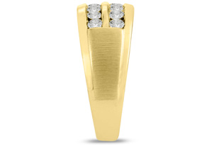 Men's 1 Carat Diamond Wedding Band In 10K Yellow Gold (J-K, I2), 10.56mm Wide By SuperJeweler