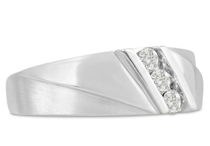Men's 1/4 Carat Diamond Wedding Band In 10K White Gold (J-K, I2), 8.24mm Wide By SuperJeweler