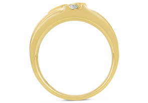 Men's 1/4 Carat Diamond Wedding Band In 10K Yellow Gold (J-K, I2), 8.24mm Wide By SuperJeweler