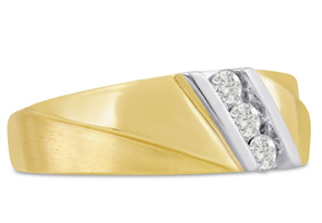 Men's 1/4 Carat Diamond Wedding Band In 10K Two-Tone Gold (J-K, I2), 8.24mm Wide By SuperJeweler