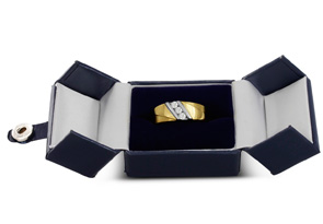 Men's 1/4 Carat Diamond Wedding Band In 10K Two-Tone Gold (J-K, I2), 8.24mm Wide By SuperJeweler