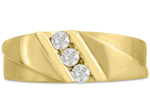 Men's 1/4 Carat Diamond Wedding Band In 14K Yellow Gold (I-J, I1-I2), 8.24mm Wide By SuperJeweler