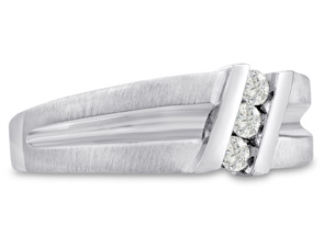 Men's 1/4 Carat Diamond Wedding Band In 10K White Gold (J-K, I2), 8.29mm Wide By SuperJeweler