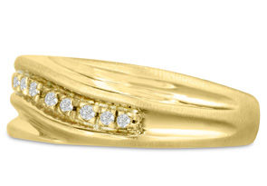 Men's 1/10 Carat Diamond Wedding Band In 14K Yellow Gold (I-J, I1-I2), 8.63mm Wide By SuperJeweler