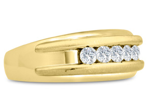 Men's 1/2 Carat Diamond Wedding Band In 10K Yellow Gold (J-K, I2), 9.0mm Wide By SuperJeweler