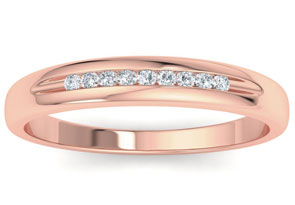 Mens Diamond Ring | Men's 1/10ct Diamond Ring In 10K Rose Gold, I-J-K ...