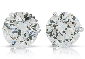 4 Carat Diamond Martini Stud Earrings In 14K White Gold (1.8 G) (H-I, SI2) By SuperJeweler