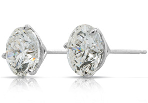 4 Carat Diamond Martini Stud Earrings In 14K White Gold (1.8 G) (H-I, SI2) By SuperJeweler