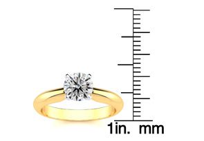 1 Carat Diamond Solitaire Engagement Ring In 14K Yellow Gold (H-I, I1-I2 Clarity Enhanced) By SuperJeweler