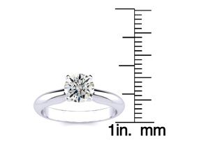 1 Carat Diamond Solitaire Engagement Ring In 14K White Gold (H-I, SI2 Clarity Enhanced) By SuperJeweler