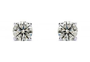 1/4 Carat Natural Diamond Stud Earrings In 14K White Gold (K-L, I2-I3) By SuperJeweler