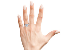 3 1/2 Carat Princess Cut Diamond Engagement Ring W/ 2.5 Carat Center Diamond In 14K White Gold (I-J, I1-I2 Clarity Enhanced) By SuperJeweler