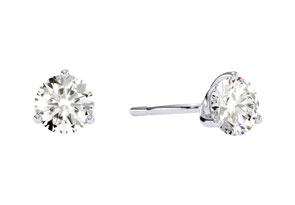 1/2 Carat Round Diamond Martini Stud Earrings In 14K White Gold (I-J, I1-I2) By SuperJeweler