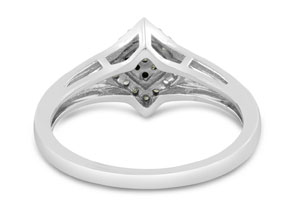 1/5 Carat Black & White 25 Diamond Ring Crafted In Solid Sterling Silver, G-H By SuperJeweler