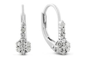 1/4 Carat Diamond Tiny Leverback Earrings Crafted In Solid Sterling Silver, 1/2 Inch, J/K By SuperJeweler
