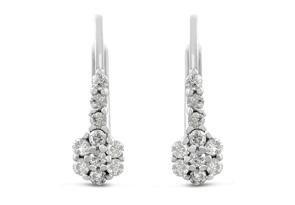 1/4 Carat Diamond Tiny Leverback Earrings Crafted In Solid Sterling Silver, 1/2 Inch, J/K By SuperJeweler