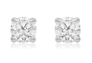 1/4 Carat Diamond Stud Earrings In White Gold (K-L, I2-I3) By SuperJeweler