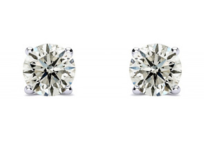 1/2 Carat Diamond Stud Earrings In Platinum Featured On Dr. Phil (J-K, I1-I2) By SuperJeweler