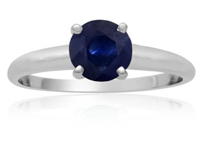 1 Carat Sapphire Solitaire Engagement Ring In 14K White Gold By SuperJeweler
