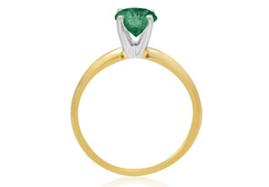 1 Carat Emerald Solitaire Engagement Ring In 14K Yellow Gold By SuperJeweler