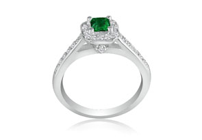 Hansa 2/3 Carat Emerald Cut & Diamond Princess Cut Engagement Ring In 14k White Gold (H-I, SI2-I1)