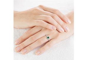 Hansa 2/3 Carat Emerald Cut & Diamond Princess Cut Engagement Ring In 14k White Gold (H-I, SI2-I1)